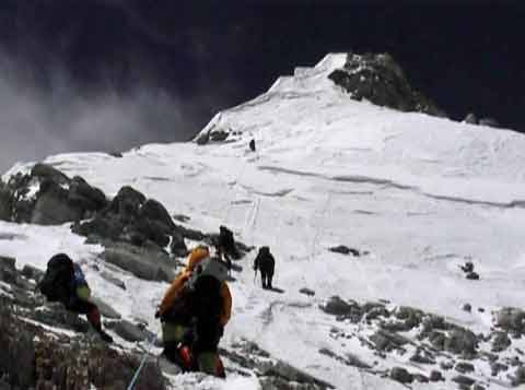 
Everest North Face Approaching the Summit Snowfield May 16, 2002 - Everest: In the Footsteps of Legends DVD

